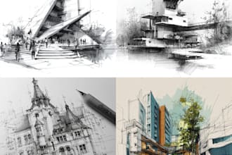 sketch architecture concept illustrations