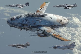 make best sci fi art spaceship or any vehicle design for you