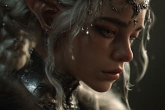 draw fantasy character with cinematic lighting