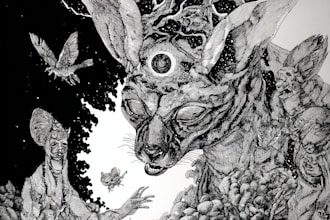 draw black and white illustrations