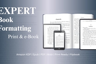 format book for kindle amazon KDP epub PDF mobi print ready flipbook conversion