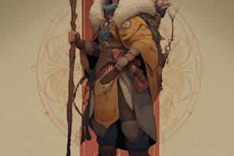 make concept art dnd art character for you