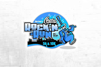 design unique classic rock run logo