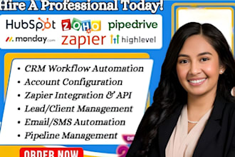 setup gohighlevel integration hubspot CRM zoho workflow pipedrive automation