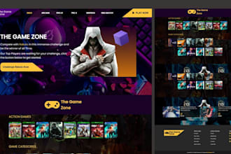 design animated gaming website, anime website, roblox, mmorpg website, comics