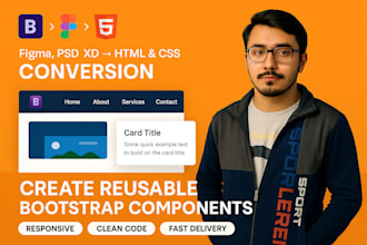 create reusable bootstrap components like navbar, card, and form