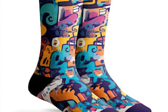 draw a custom and unique socks design art for you