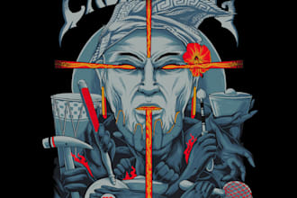 create tshirt design with dark art