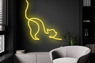 create neon vector tracing shapes logo with in 4 hours