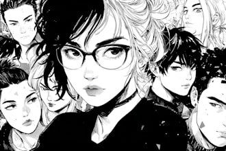 draw an illustration in manga style