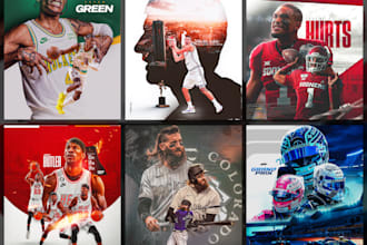 design sports graphics, flyers, poster and banner