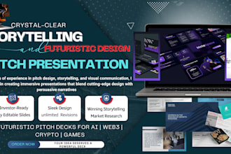 design futuristic ai presentation pitch deck, web3  pitch deck crypto, game