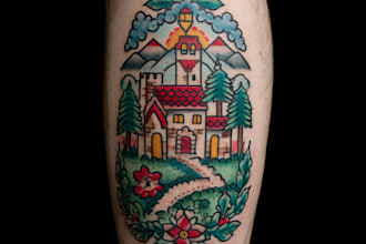 create any design in old school tattoo style