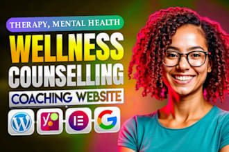 design counseling website, wellness, therapy, trainer, life coach website
