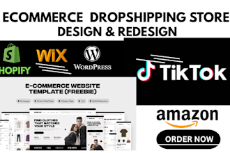 build ecommerce dropshipping store design on wix shopify wordpress amazon tiktok