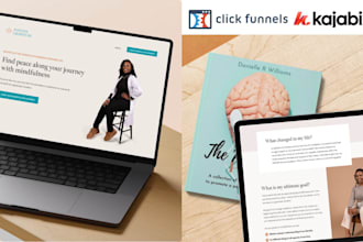 design sales funnel pages in clickfunnels, kajabi website expert