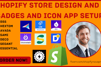 setup shopify badge and icon apps bss hextom avada sami deco seoant essential