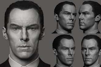 sculpt 3d head model realistic face likeness 3d head bust model zbrush sculpting