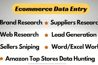 do ecommerce data entry, lead generation, web research tasks