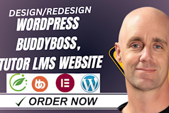 design wordpress lms website with learndash, masterstudy buddyboss, tutor lms