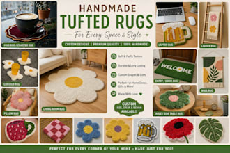 design a custom handmade rug from your logo, artwork or idea