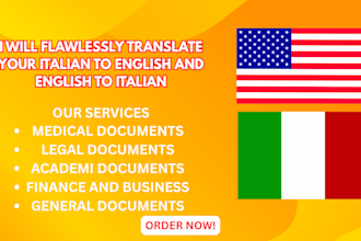 flawless english to italian and italian to english translation service