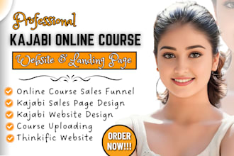 kajabi website design kajabi online course sales funnel thinkific course upload