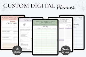 design hyperlink etsy digital planner set etsy shop  digital journal tracker