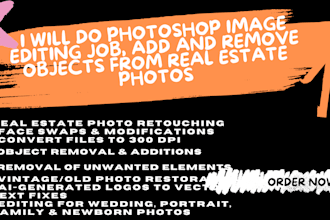 do photoshop image editing job, add and remove objects from real estate photos