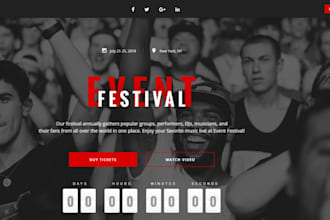 design music festival website, night club and bar website, artist and dj website