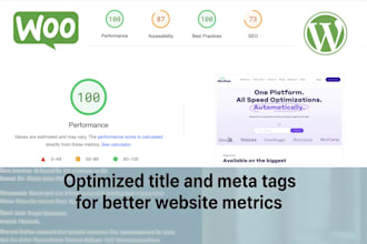 optimize title tags and meta descriptions to improve website metrics