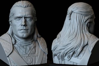 realistic 3d character model 3d bust model 3d head face 3d creature zbrush model