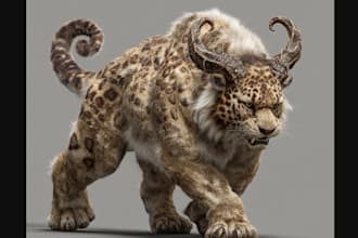 do 3d animal model, 3d animal rigging animation 3d creature wit xgen hair zbrush