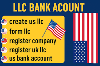 do US llc registration, bank account setup, and debit card delivery