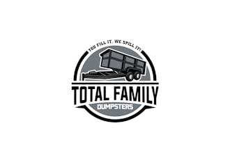 design a modern dumpster logo waste and junk removal branding