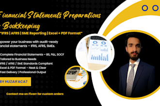 prepare full ifrs financial statements including pl balance sheet cash flow