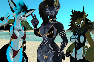 design a custom furry vrchat avatar vrc character nsfw avatar 3d anime model avi