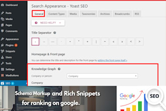 setup schema markups, structured data, and rich snippets for better SEO