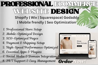 ecommerce website design shopify wix squarespace godaddy ecwid weebly store