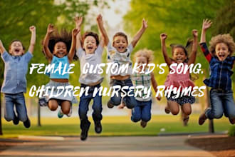 do female vocal singer kids music, kids song, nursery rhyme, abc learning song