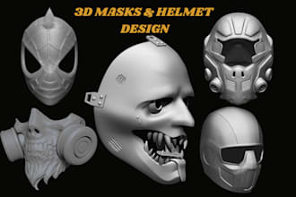 custom 3d mask, 3d helmet, wearable cosplay armor, festival mask for 3d printing