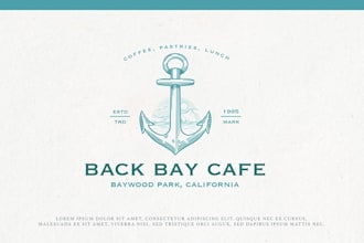 create a modern creative café and coffee shop logo design