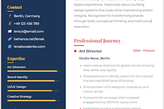 create a matching resume and cover letter template for job applications