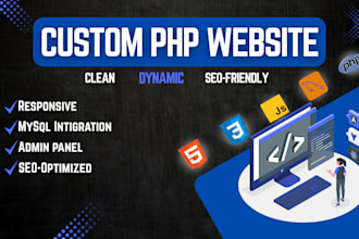 develop a custom PHP website with mysql database