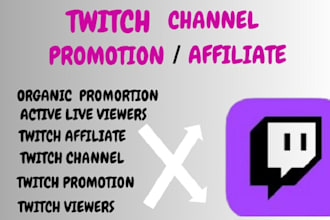 do twitch channel promotion to boost live viewers, twitch affiliate and partner