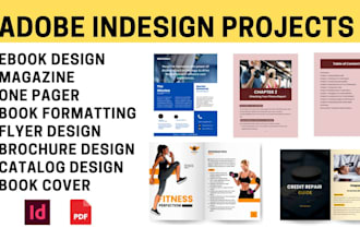 adobe indesign project book formatting ebook design one pager, magazine, catalog