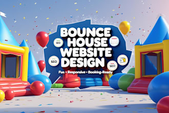 design wordpress wix squarespace bounce house party rental inflatables website