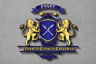 design a luxury heraldic logo, family crest, or coat of arms