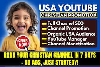 do organic christian youtube promotion, USA music video channel growth manager
