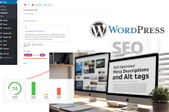 write SEO optimized meta descriptions, title, h1 tags, and image alt text
